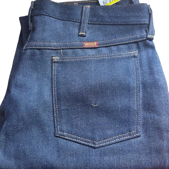 Vintage Boot Cut Rustler Jeans- New Dead Stock- 36 x 30- Dark Denim - Picture 4 of 15